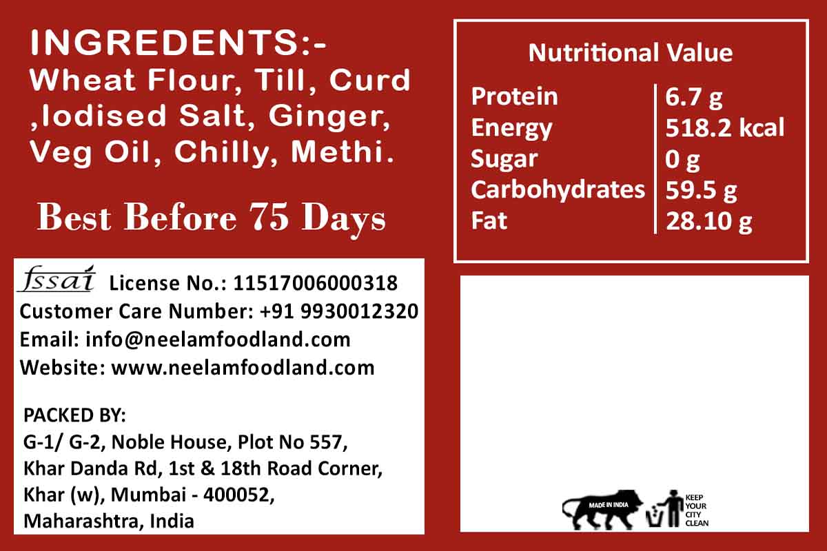 Dahi Bajra Methi Khakhra 250 Gm