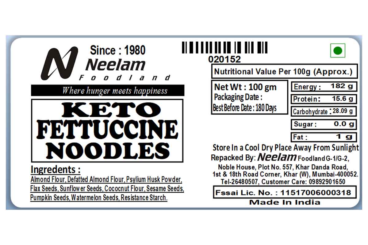 Keto Fettuccine Noodles 100 Gm