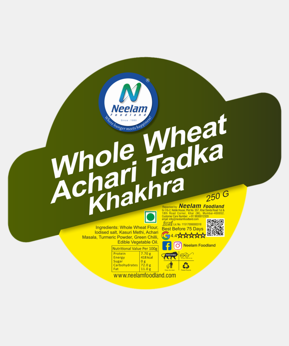 Whole Wheat Achari Tadka Masala Khakhra 250 Gm