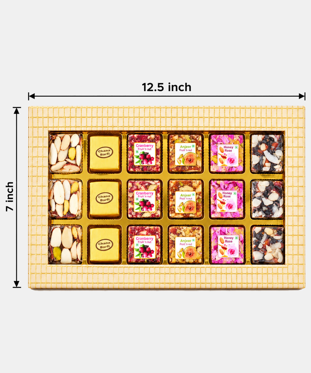 Swarn Vaibhav Diwali Sweet Treasure Box 18 Pieces 370 Gm