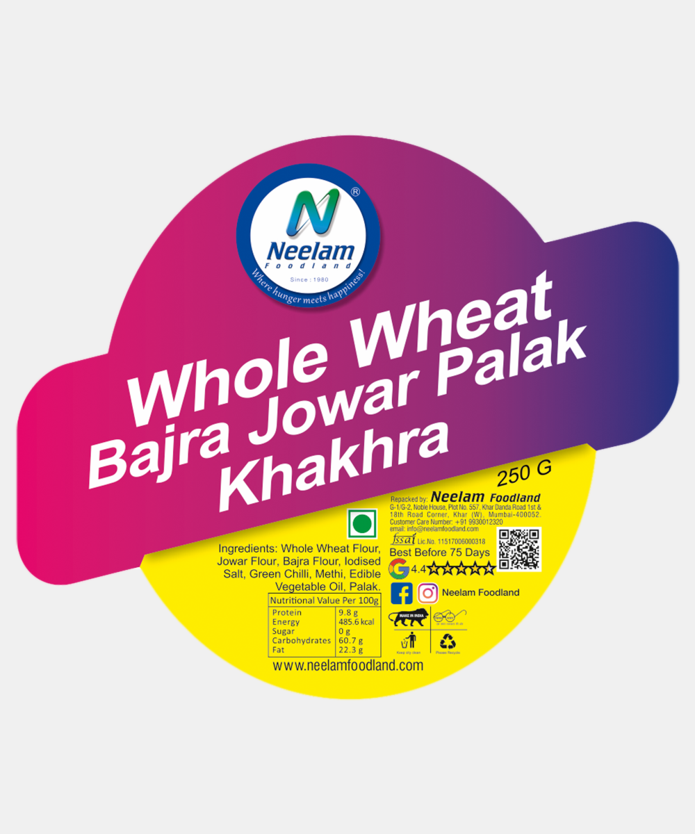 Whole Wheat Bajra Jowar Palak Khakhra 250 Gm