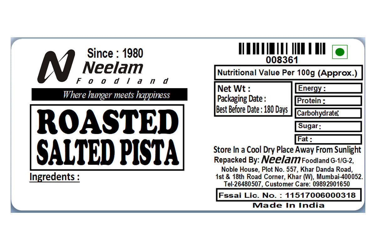 Pista Roasted Salted 250 Gm