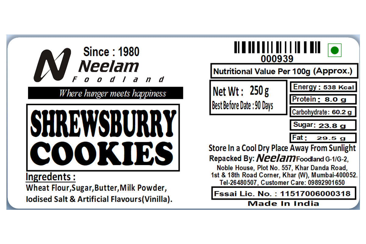 Shrewsburry Cookies 250 Gm