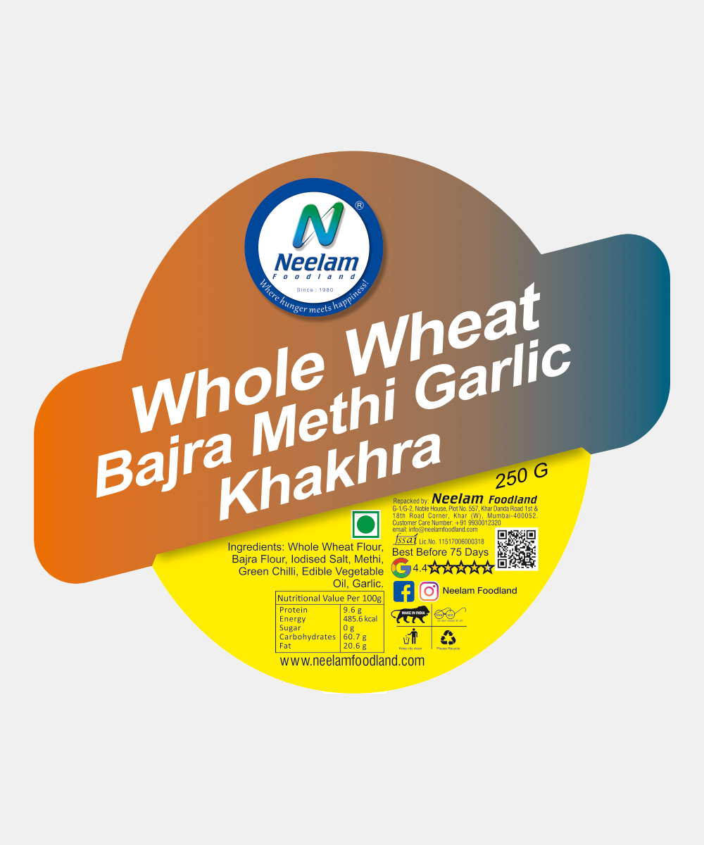 Whole Wheat Bajra Methi Garlic Khakhra 250 Gm