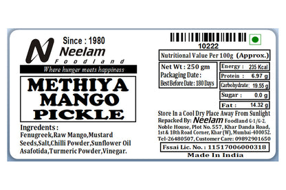 Methiya Mango Pickle 250 Gm