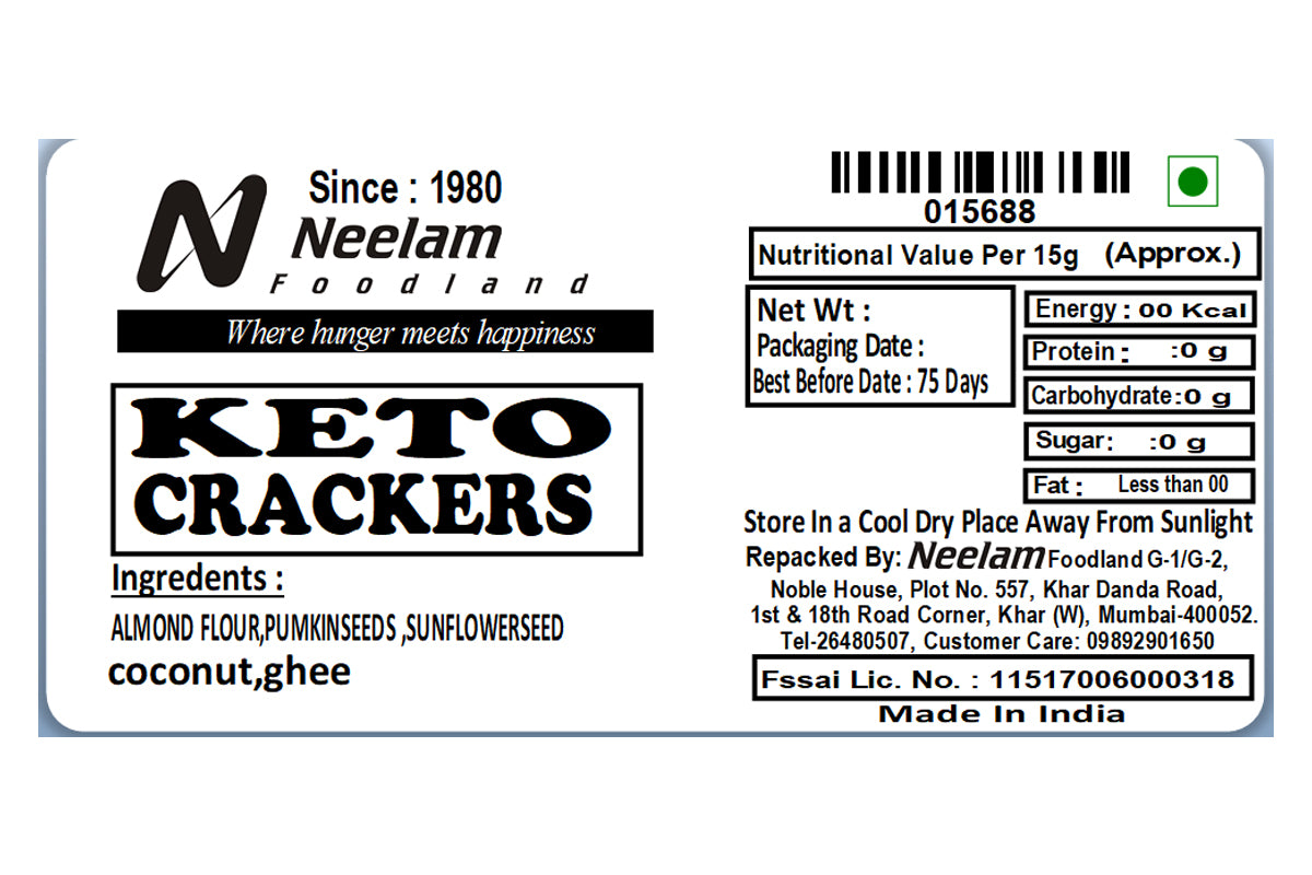 KETO CRACKERS 125 GM