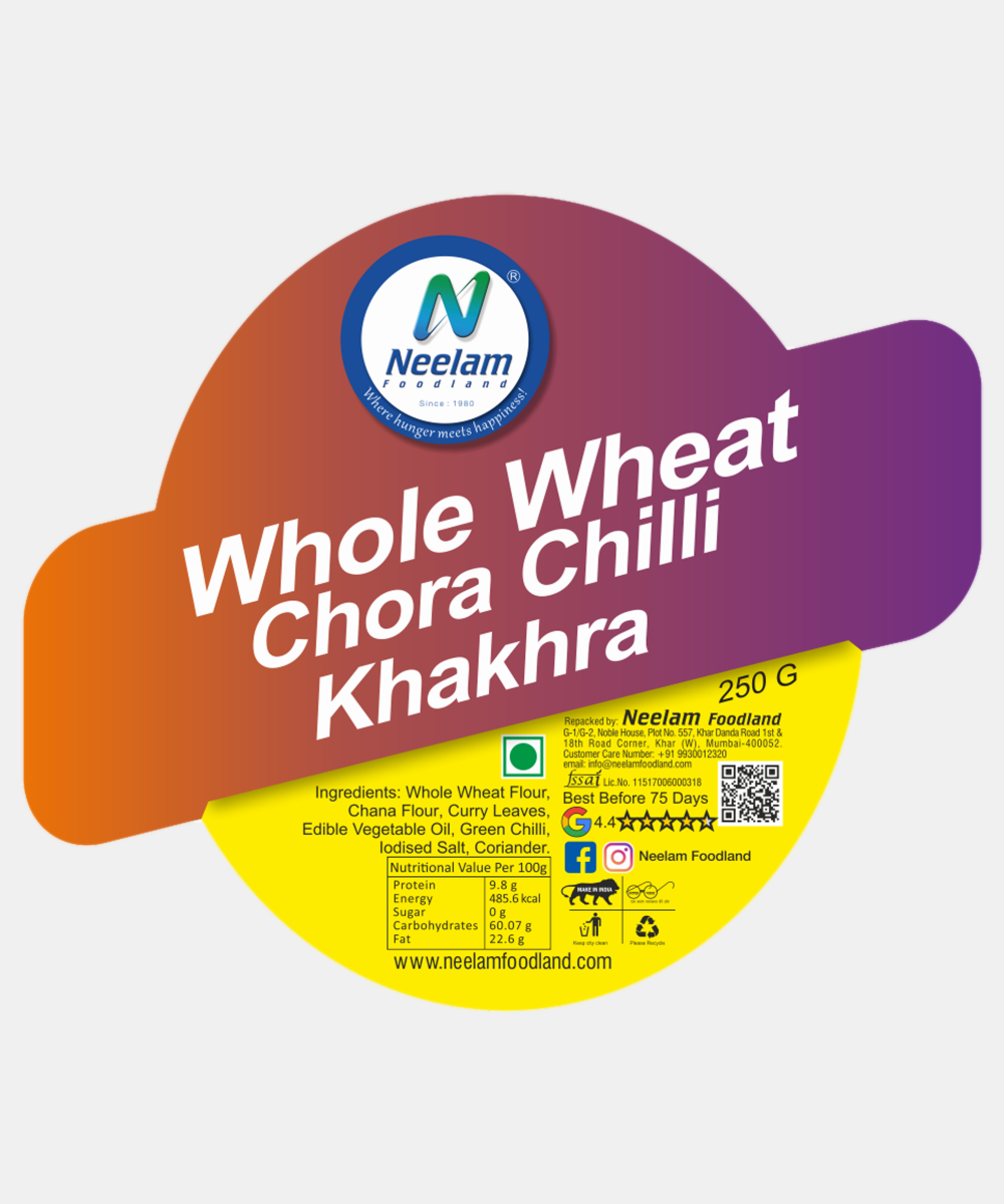 Whole Wheat Chora Chilly Khakhra 250 Gm
