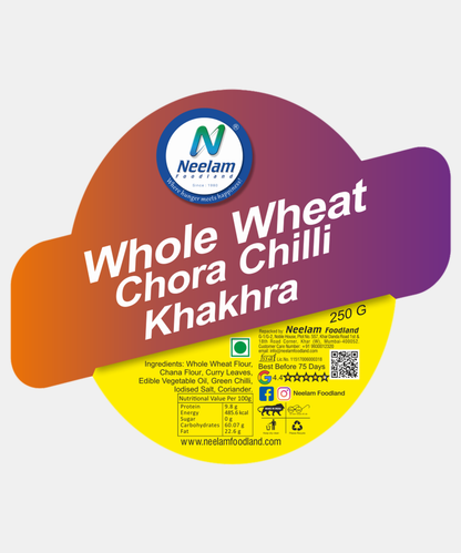 Whole Wheat Chora Chilly Khakhra 250 Gm