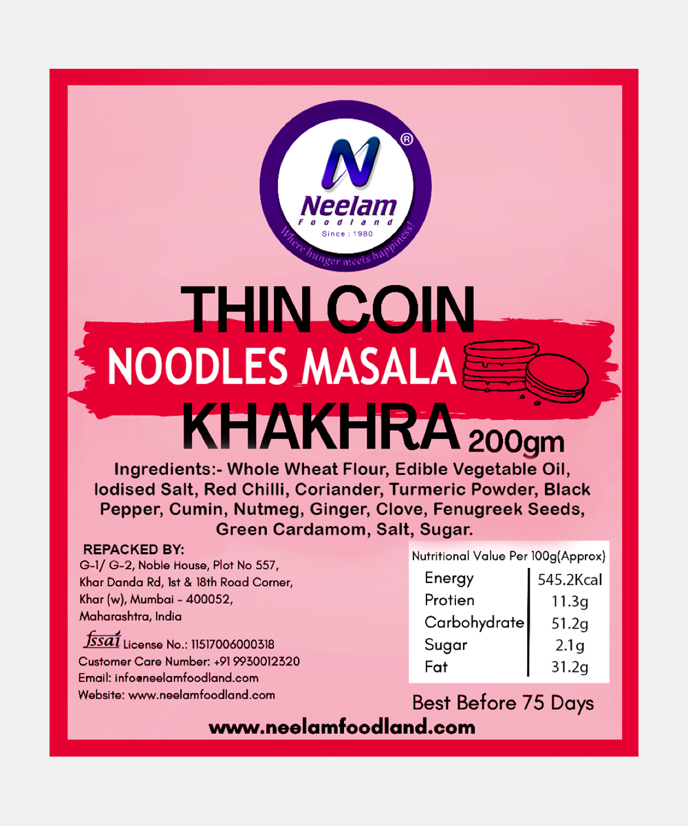 Thin Coin Noodles Khakhra 200 Gm