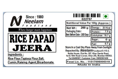 Rice Papad Jeera 200 Gm