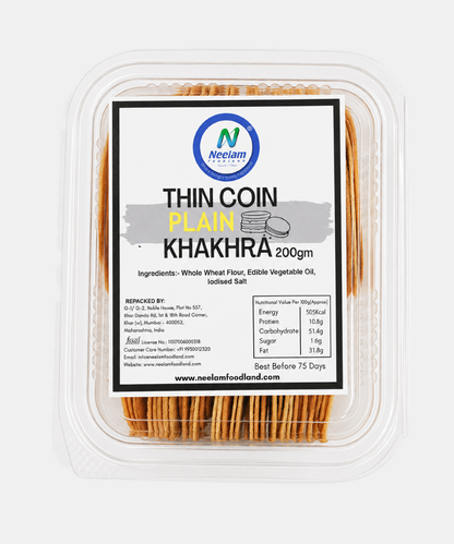 Thin Coin Plain Khakhra 200 Gm