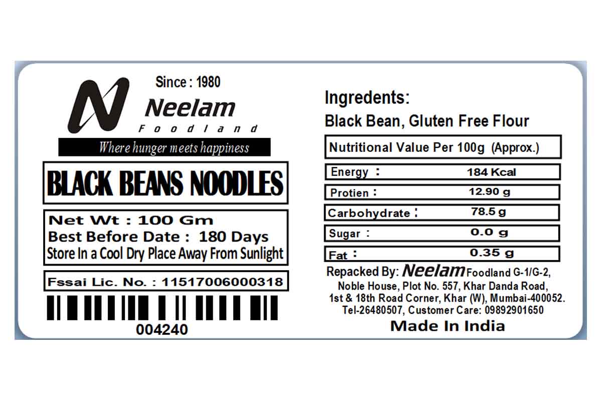 Black Beans Noodles 100 Gm