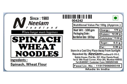 Spinach Wheat Noodles 100 Gm