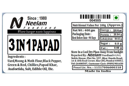3 In 1 Papad 400 Gm