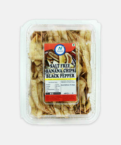 Salt Free Banana Chips Black Pepper 200 Gm
