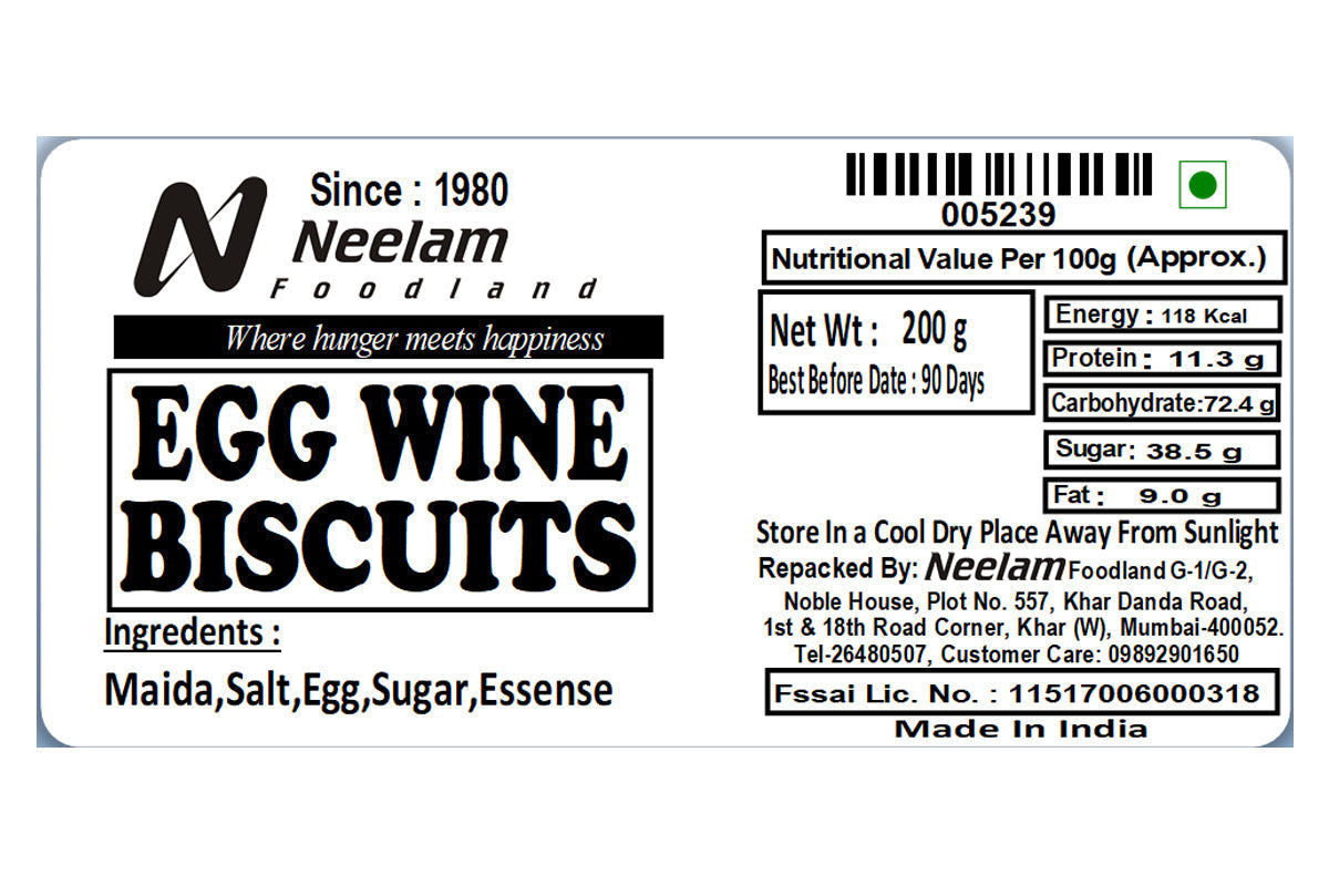 Egg Wine Biscuits 200 Gm