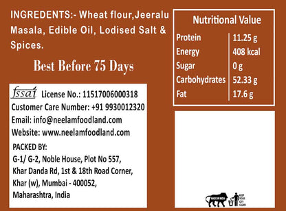 WHOLE WHEAT JEERALU KHAKHRA MINI 200 GM