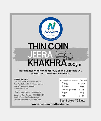 Thin Coin Jeera Khakhra 200 Gm