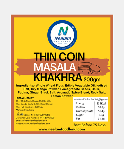 Thin Coin Masala Khakhra 200 Gm