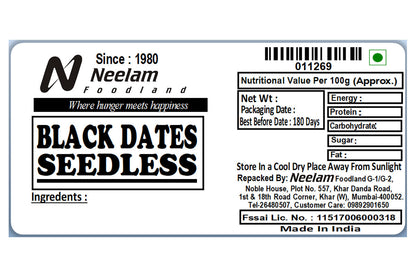 Black Dates Seedless 500 Gm