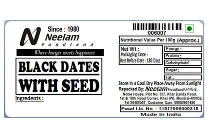 Black Dates With Seed 500 Gm