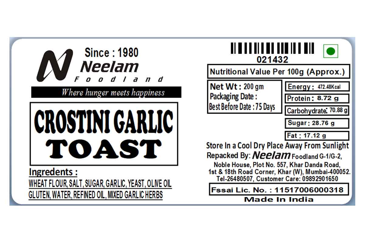 Crostini Garlic Toast 200 Gm