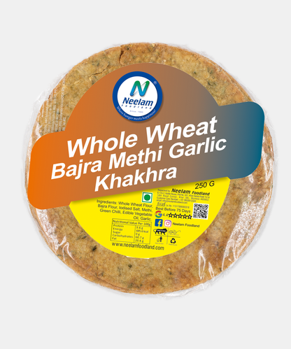 Whole Wheat Bajra Methi Garlic Khakhra 250 Gm