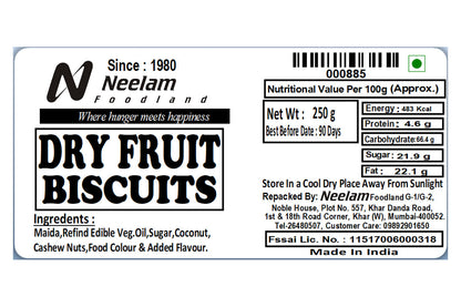 Dry Fruit Biscuits 250 Gm