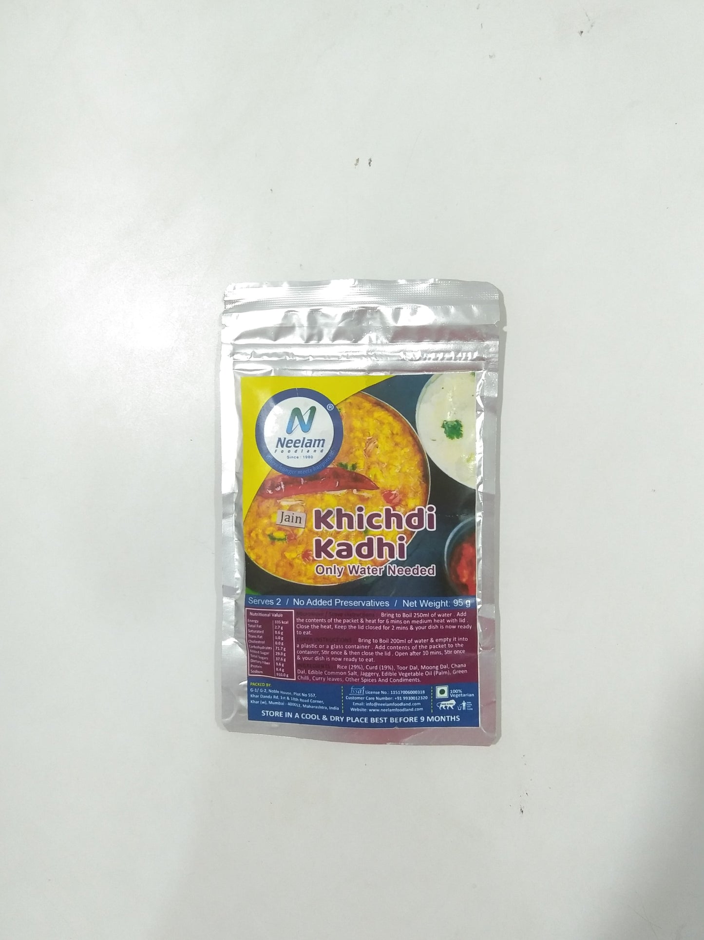 Neelam Freeze Dried Jain Kadhi Khichdi 95 Gm