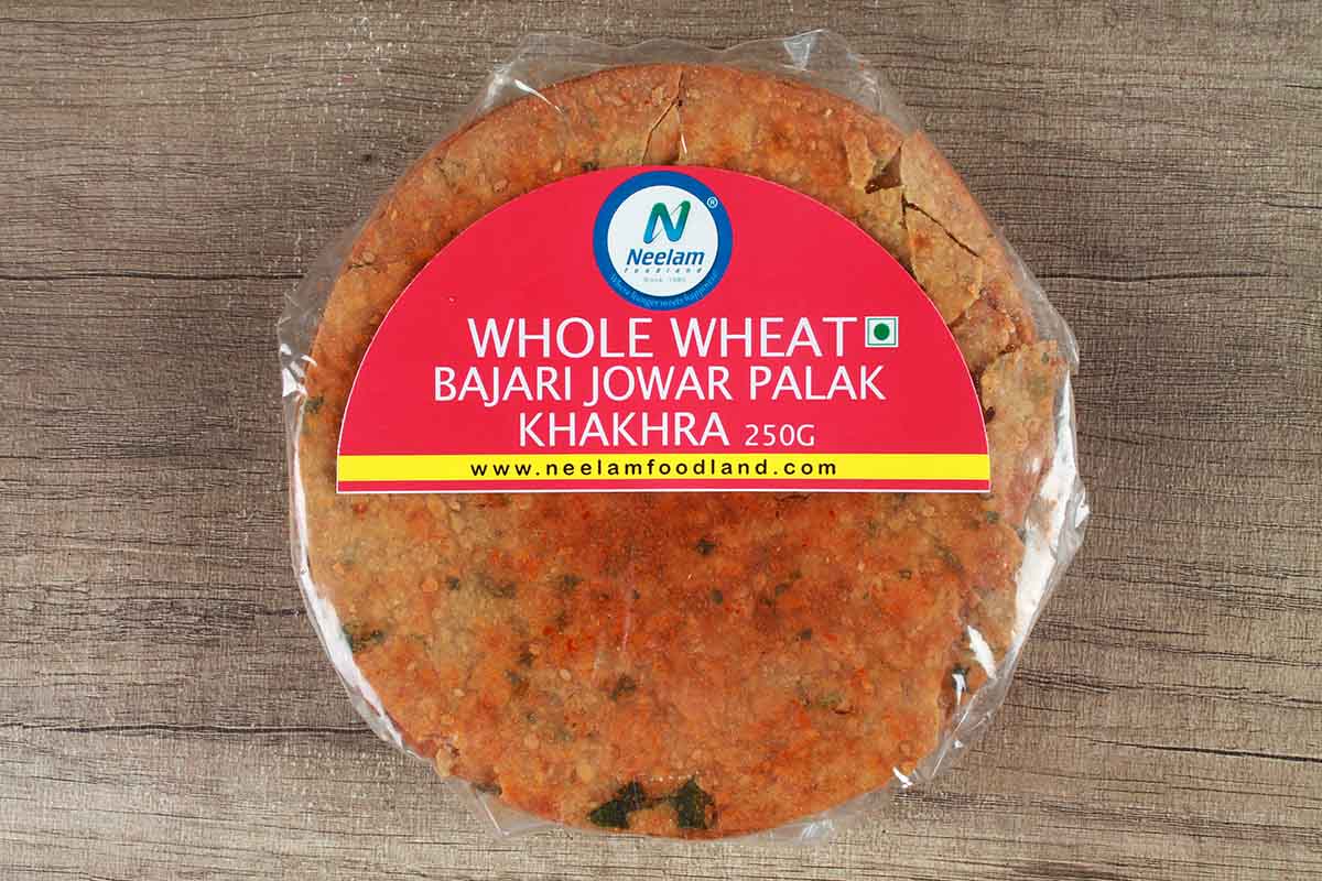 WHOLE WHEAT BAJRI JOWAR PALAK KHAKHRA 250 GM