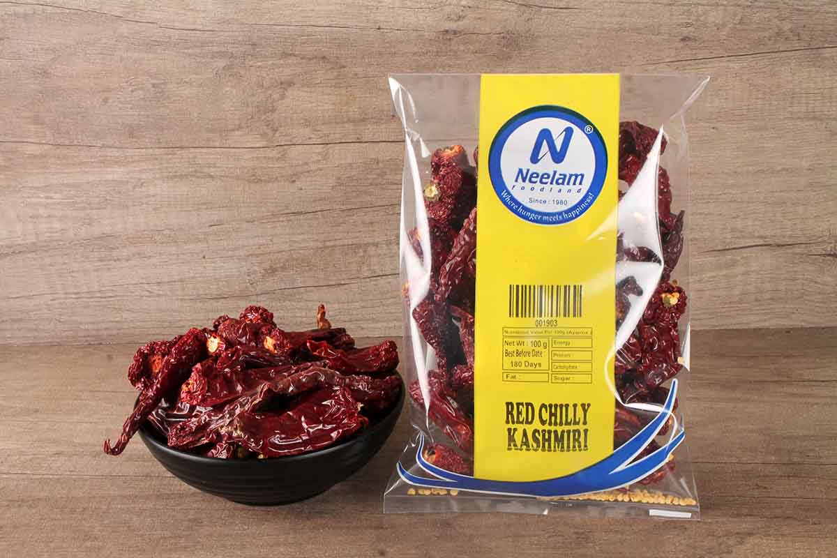 Whole Red Chilly Kashmiri Mirch 100 Gm