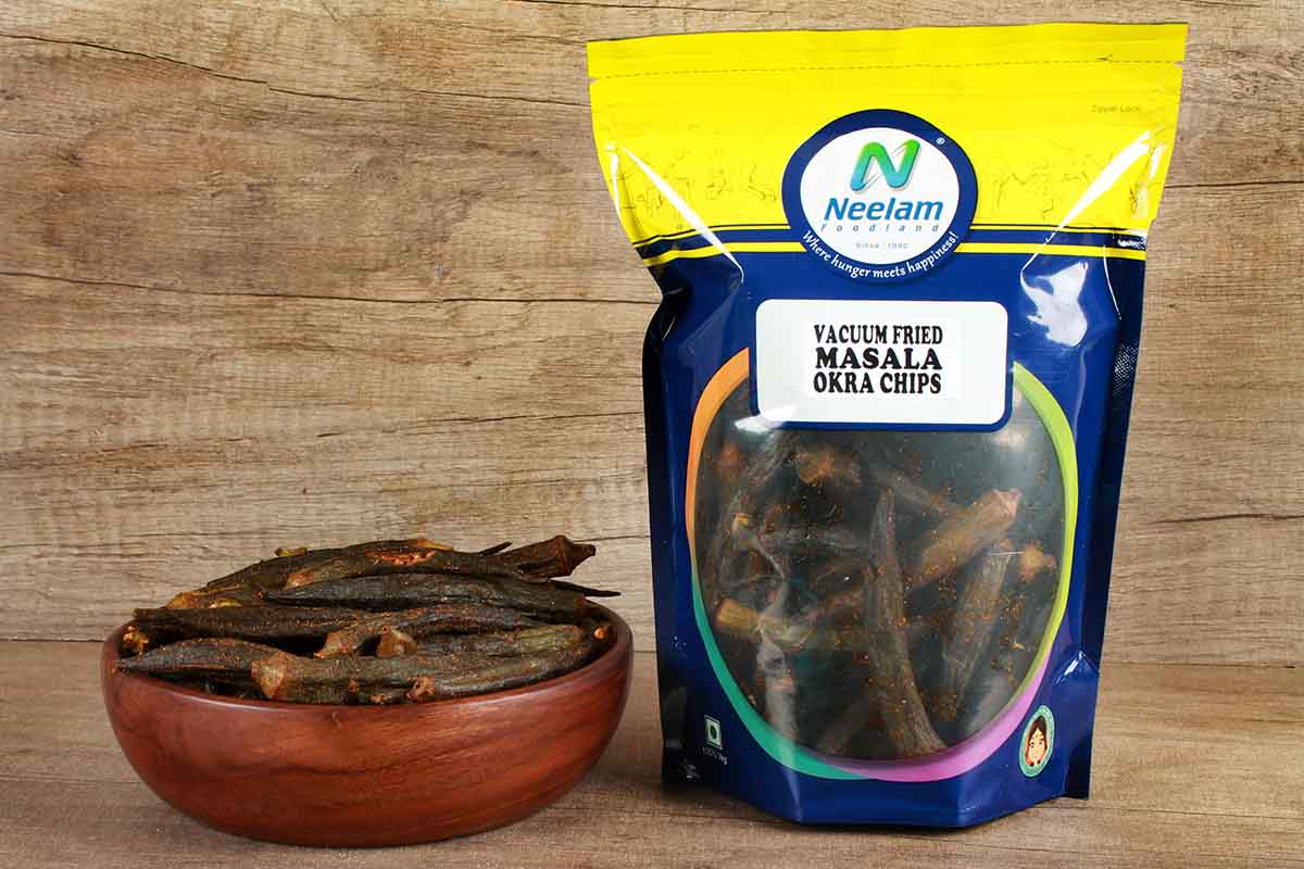 Vacuum Fried Masala Okra Chips 100 Gm