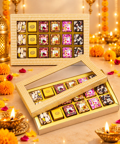 Swarn Vaibhav Diwali Sweet Treasure Box 18 Pieces 370 Gm