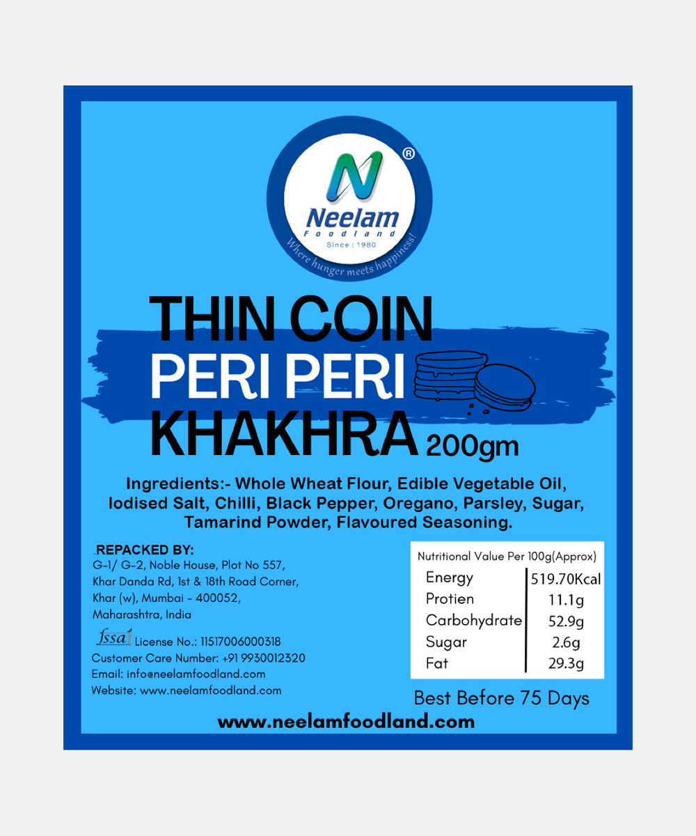 Thin Peri Peri Khakhra Coin 200 Gm