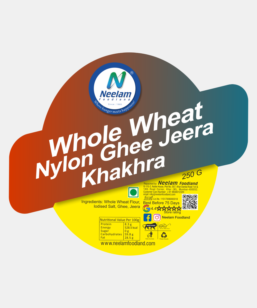 Whole Wheat Nylon Ghee Jeera Khakhra 250 Gm