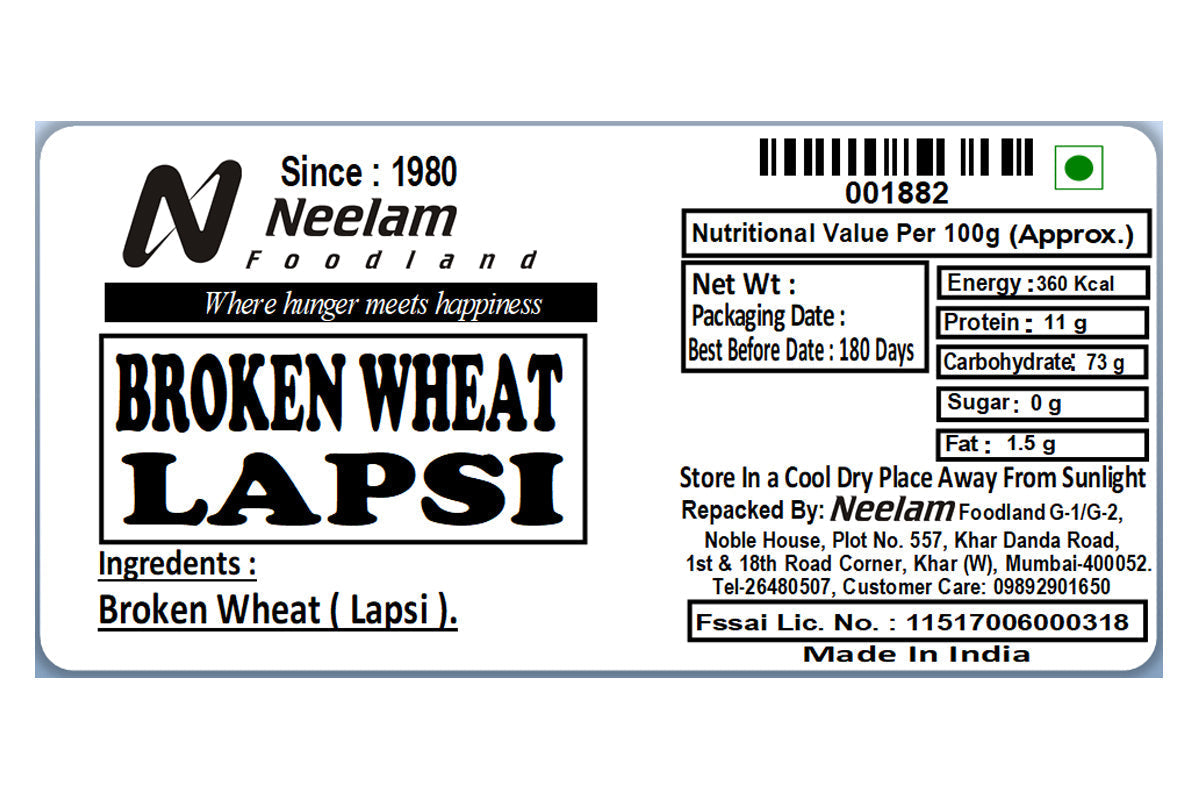 Wheat Broken Daliya/Thick Lapsi 500 Gm