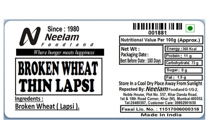 Wheat Broken Daliya/Thin Lapsi 500 Gm