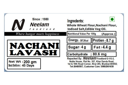Whole Wheat Nachani Lavash 200 Gm