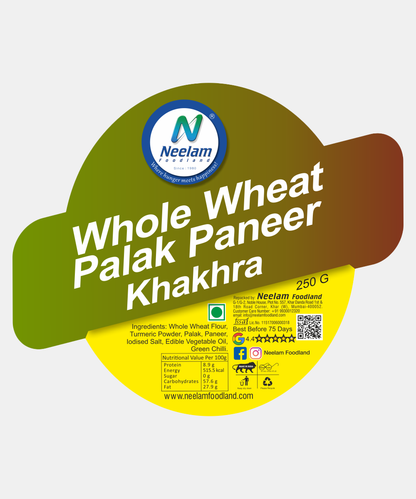 Whole Wheat Palak Paneer Khakhra 250 Gm