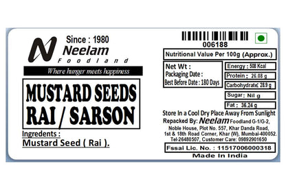 Whole Mustard Seeds/Rai/Sarson 100 Gm
