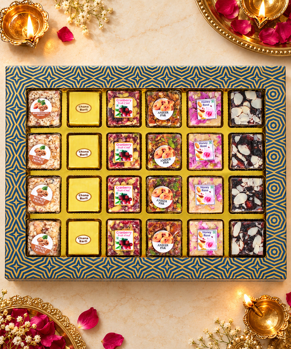 Swarn Vaibhav Diwali Sweet Treasure Box 24 Pieces 530 Gm