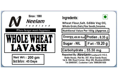 Whole Wheat Lavash 200 Gm