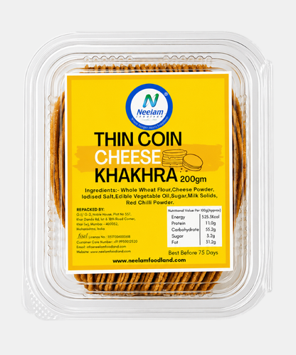 Thin Coin Cheese Khakhra 200 Gm