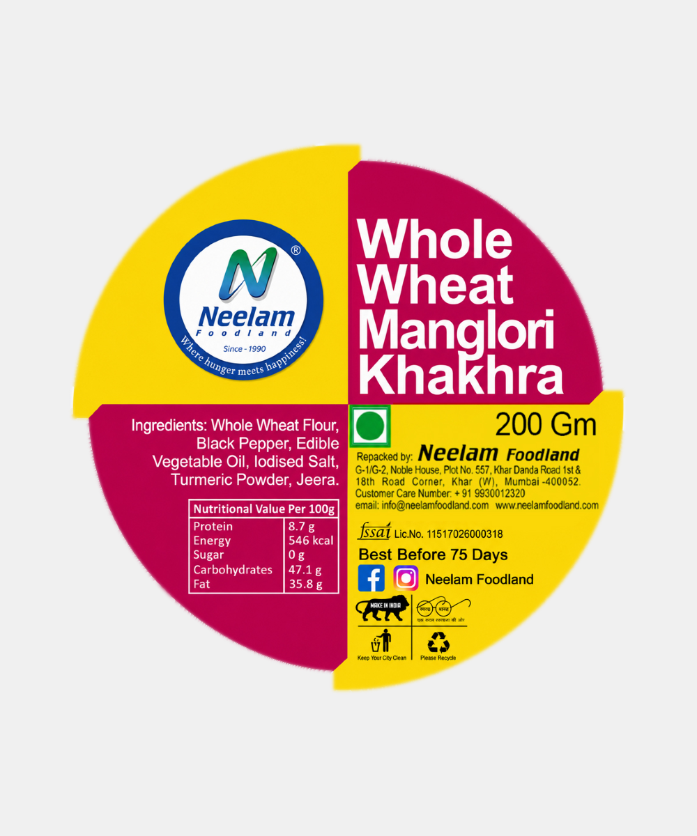 Whole Wheat Manglori Khakhra Mini 200 Gm