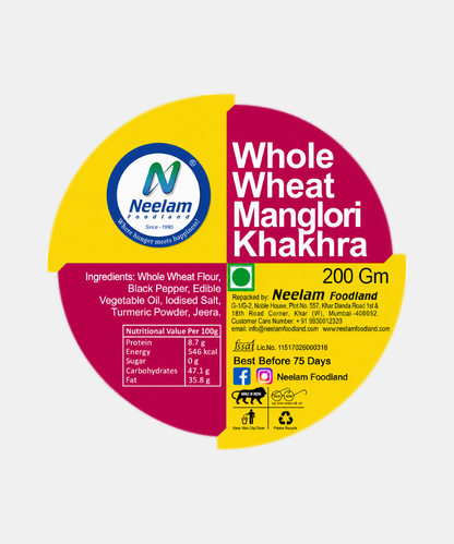 Whole Wheat Manglori Khakhra Mini 200 Gm