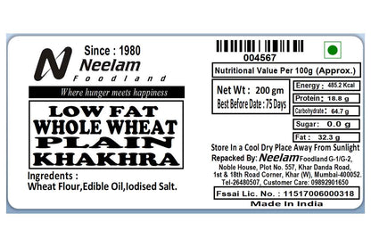 Whole Wheat Plain Khakhra Mini 200 Gm