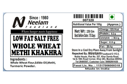 Salt Free Methi Khakhra 250 Gm