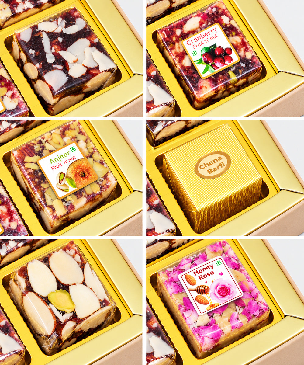 Swarn Vaibhav Diwali Sweet Treasure Box 18 Pieces 370 Gm