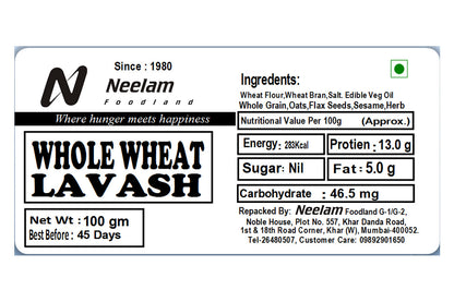 WHOLE WHEAT LAVASH 100 GM