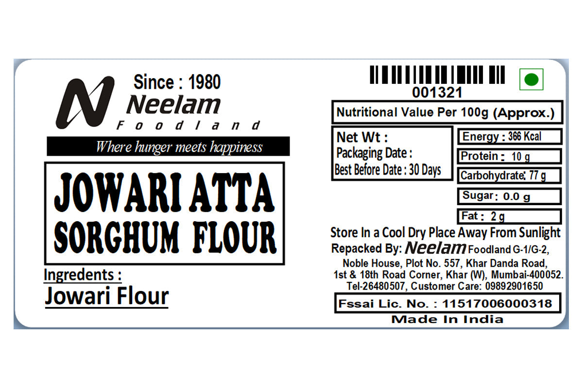 SORGHUM FLOUR/JOWAR ATTA 500 GM